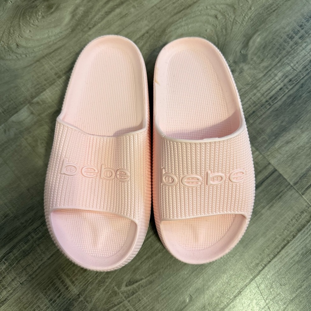 Bebe Light Pink Slide Sandals